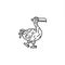 Extinct Dodo bird vector line icon