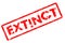 Extinct - Rubber Stamp on White Background
