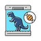 extinct species resurrected future technology color icon vector illustration