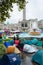 Extinction Rebellion protesters with their tents take over Trafalgar Square London UK.