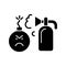 Extinguishing emotions black glyph icon