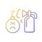 Extinguishing emotions gradient linear vector icon