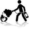 Extinguishing fire icon