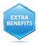 Extra Benefits crystal blue hexagon button