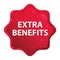 Extra Benefits misty rose red starburst sticker button