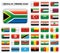 Extra glossy button flags - Africa & Middle East