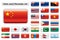 Extra glossy button flags - Asia and Oceania