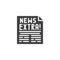 Extra news page vector icon