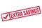 Extra Savings rubber stamp