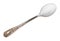 Extract of stevia plant in silver teaspoon cutout