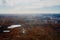 Extraction of natural gas. Mining. Industrial village in the tundra. View from above