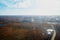 Extraction of natural gas. Mining. Industrial village in the tundra. View from above