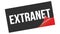 EXTRANET text on black red sticker stamp