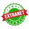 EXTRANET text on red green ribbon stamp