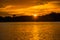 Extraordinary beautiful landscape overlooking the Amazon river at sunset. Amazon River. Manaus, Amazonas, Brazil