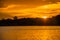 Extraordinary beautiful landscape overlooking the Amazon river at sunset. Amazon River. Manaus, Amazonas, Brazil