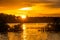 Extraordinary beautiful landscape overlooking the Amazon river at sunset. Amazon River. Manaus, Amazonas, Brazil