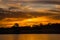 Extraordinary beautiful landscape overlooking the Amazon river at sunset. Amazon River. Manaus, Amazonas, Brazil