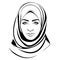 Extraordinary lovely muslim woman vector logo art