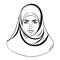 Extraordinary lovely vector art muslim woman logo