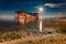 Extraordinary night view of Cameo Island with moon in the sky