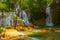 Extraordinary waterfall in Mexico, landscape with waterfall view Agua Azul near Palenque. Chiapas.