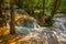 Extraordinary waterfall in Mexico, landscape with waterfall view Agua Azul near Palenque. Chiapas.