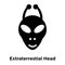 Extraterrestial Head icon vector isolated on white background, l