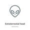 Extraterrestial head outline vector icon. Thin line black extraterrestial head icon, flat vector simple element illustration from