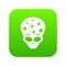 Extraterrestrial alien head icon digital green