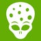 Extraterrestrial alien head icon green