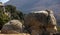 Extraterrestrial landscape huge granite rock. Volax village in Tinos island, Cyclades Greece