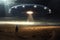 Extraterrestrial ship flying over earth during night time or dusk