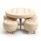 Extravagant Cream Leather Stools For Stylish Dining Table Settings