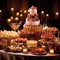 Extravagant Dessert Buffet with Towering Chocolate Fountain