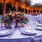 Extravagant event table at luxury wedding reception adorned beautifully