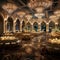 Extravagant Reception Buffet Setup in Watercolor Art Style