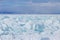 Extremal cracks on Ice of Lake Baikal. the crystal clear frozen water.