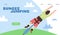 Extreme bungee jumping website mockup with man jumps, flat vector illustration.