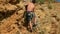 Extreme Climber Climbing On A Rock