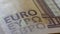 Extreme close up 50 euro banknote, written euro detail