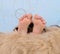 Extreme close-up of child\'s feet furry blanket