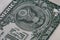 Extreme close up of one US dollar.