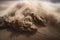 extreme close-up of sandstorm, with swirling clouds and debris