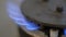 Extreme closeup of blue Natural Gas burning. Blue flames