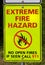 Extreme Fire Hazard Sign