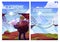 Extreme hiking cartoon posters, traveler with map