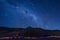 Extreme long exposure image showing star above the Bromo Volcano