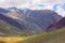 Extreme long shot of trekkers resting at the mountains