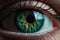 Extreme macro close up on a human eye. Generative Ai